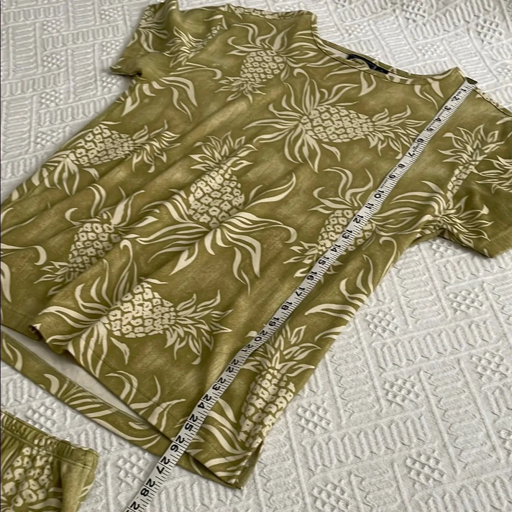 Tommy Bahama silk Olive Green Floral Top and Skirt Set